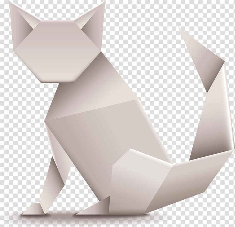 Cat Kitten Origami Illustration, origami cat transparent background PNG clipart