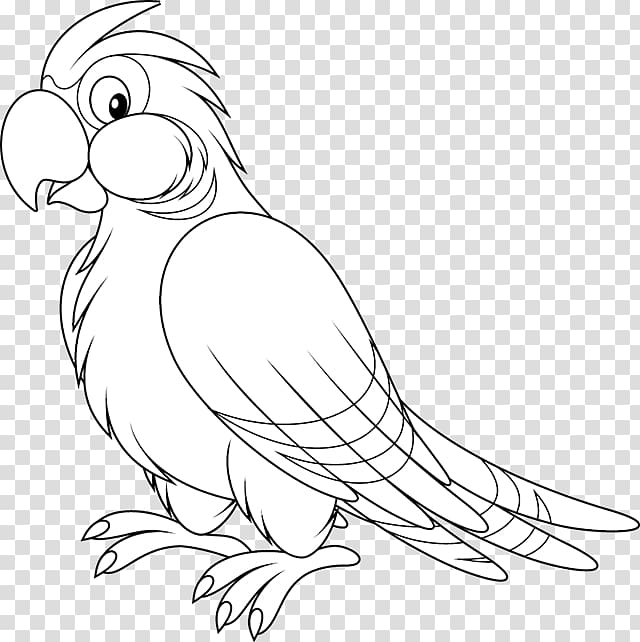 black and white parrot clip art