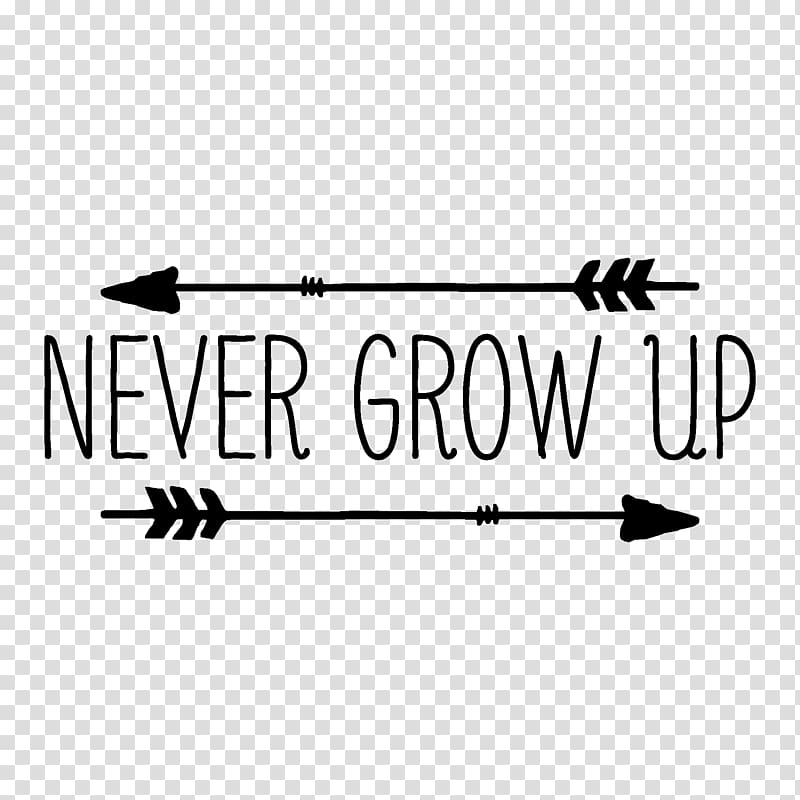 Never Grow Up T-shirt Peeter Paan Decal, T-shirt transparent background PNG clipart