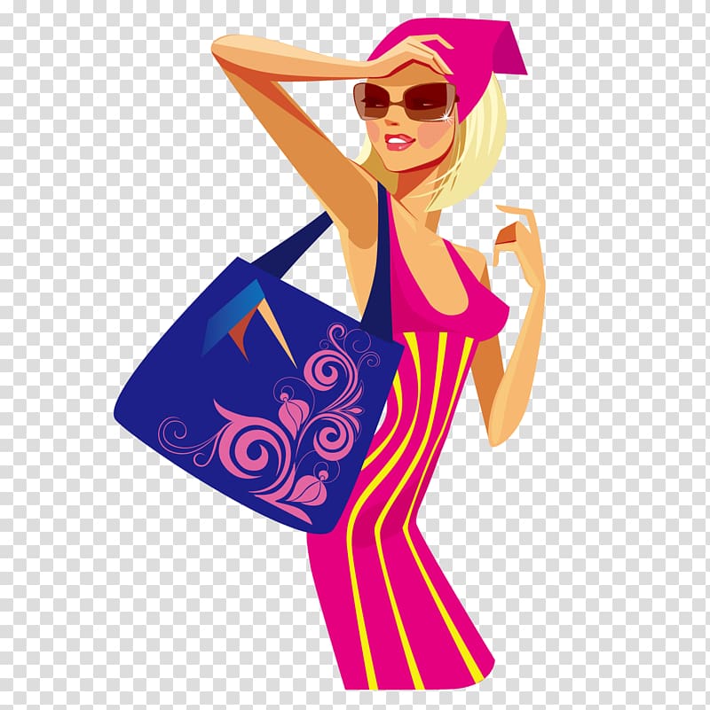 Shopping Girl , Travel girl transparent background PNG clipart