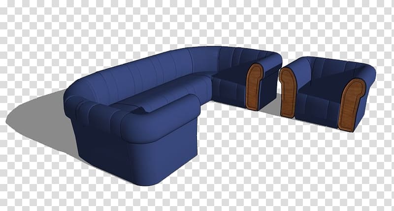 Chair Table Couch Blue, Blue sofa chair model transparent background PNG clipart