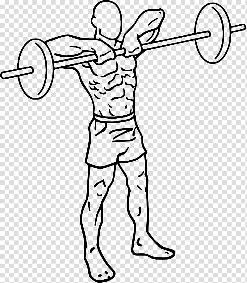 Front raise Overhead press Dumbbell Fly Upright row, barbell transparent background PNG clipart