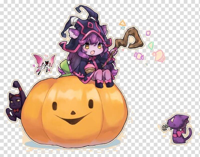 League of Legends Halloween Pumpkin Cat, Witch and cat on Halloween pumpkin transparent background PNG clipart