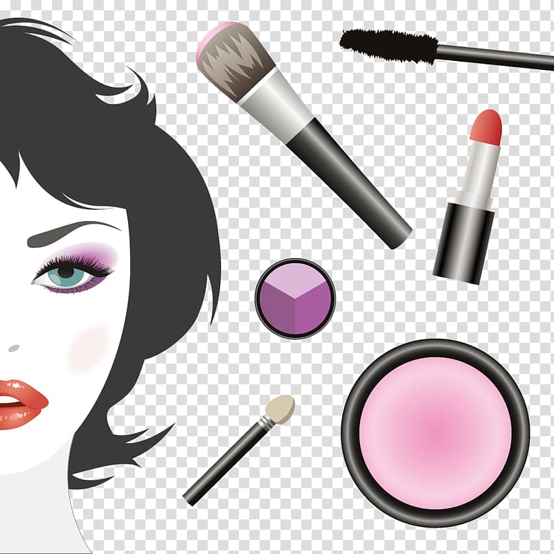 Cosmetics Face Make-up artist Illustration, Hand-painted makeup transparent background PNG clipart