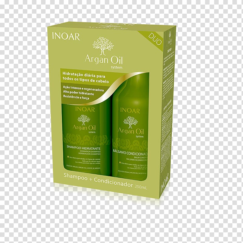 Monoi oil Hair conditioner INOAR Argan Oil Kit Duo, hair transparent background PNG clipart