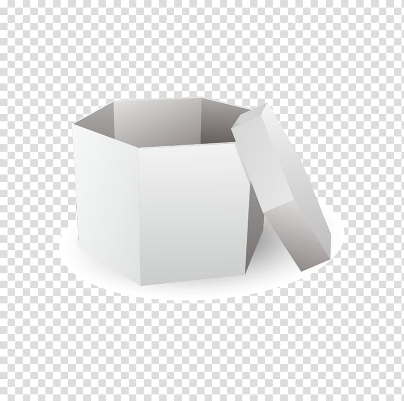 Paper Box White, Realistic three-dimensional white hexagon box transparent background PNG clipart