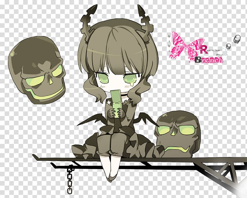 Black Rock Shooter Anime Chibi Fan art, Anime transparent background PNG clipart