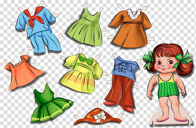 Paper Doll Clothing Toy Dressmaker, KIDS CLOTHES transparent background PNG clipart