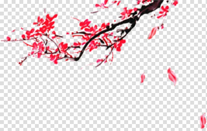 China Chinese New Year Plum, Ink Plum transparent background PNG clipart
