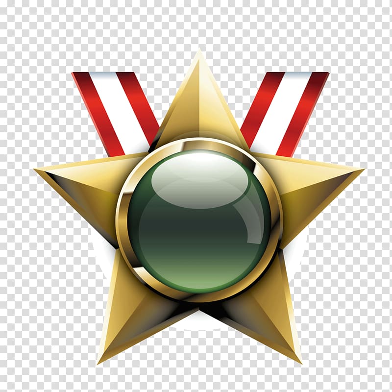 Medal Canton Fair Icon, Golden Pentagram honor transparent background PNG clipart