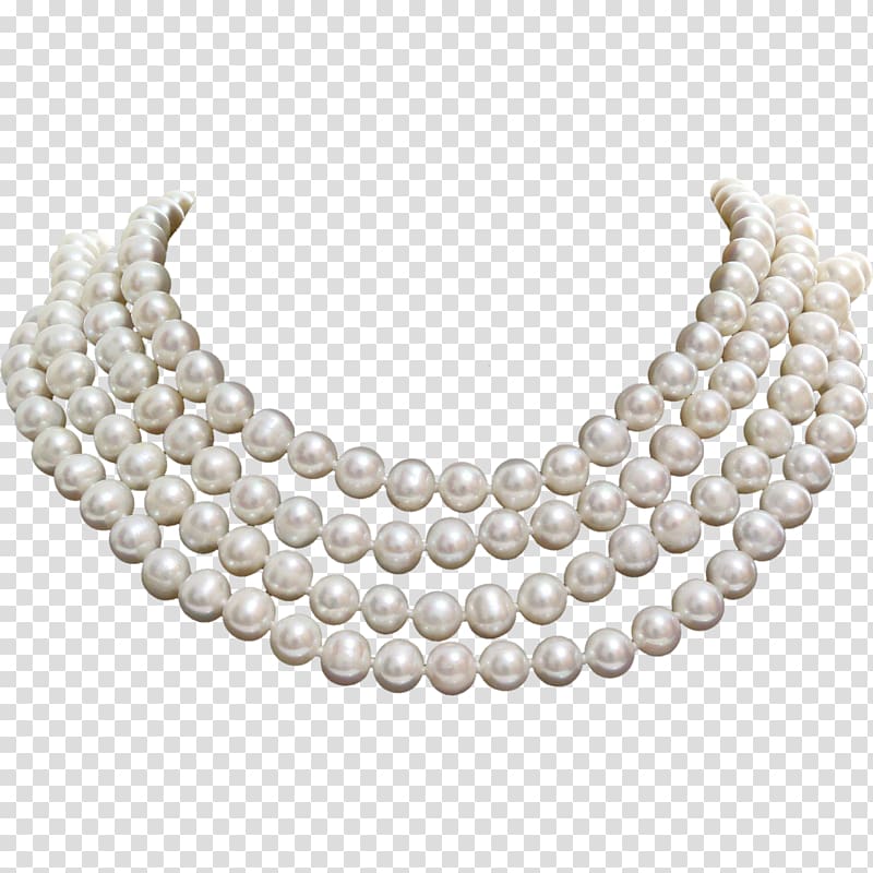 of white pearl necklace, Earring Pearl necklace Pearl necklace Jewellery, pearls transparent background PNG clipart