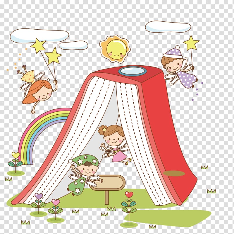 Cartoon Child Illustration, Five-pointed star Little Angel transparent background PNG clipart