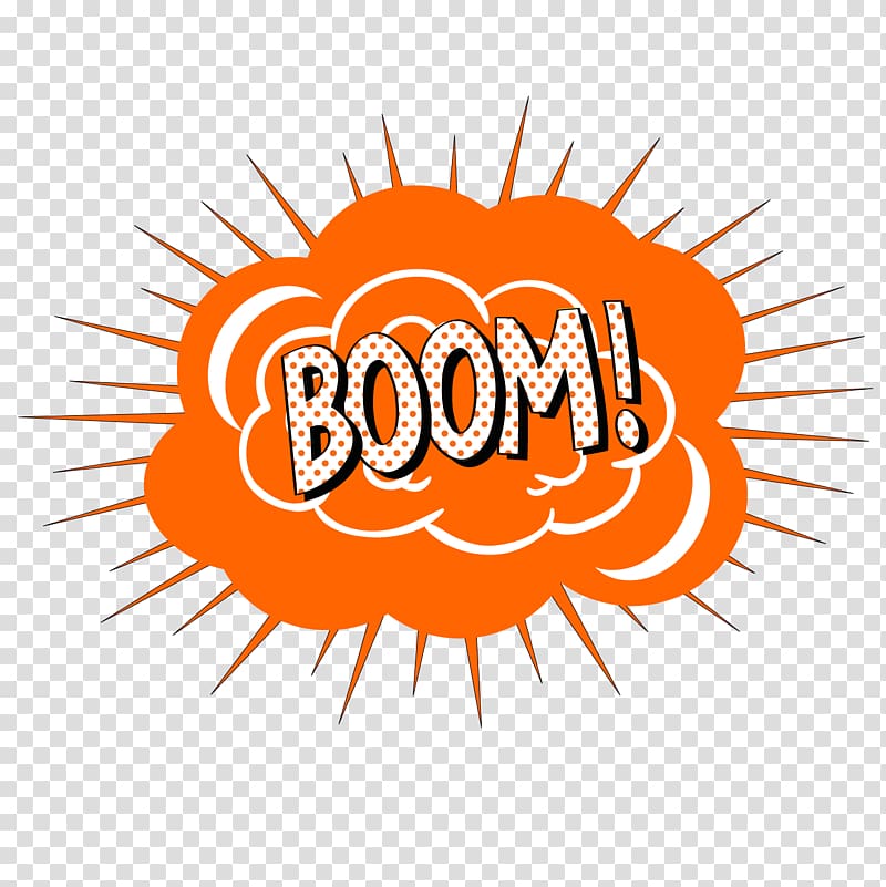 cartoon BOOM explosion effect transparent background PNG clipart