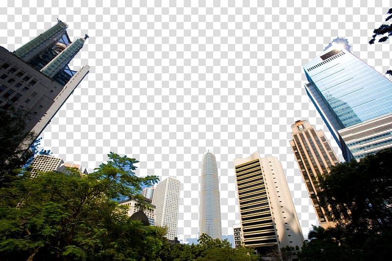low angle of building structures, Hong Kong Building Architecture, Building high-rise buildings in Hong Kong transparent background PNG clipart