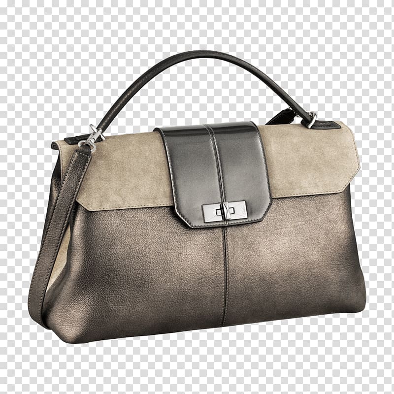 grey leather two-way handbag, Grey Women Bag transparent background PNG clipart