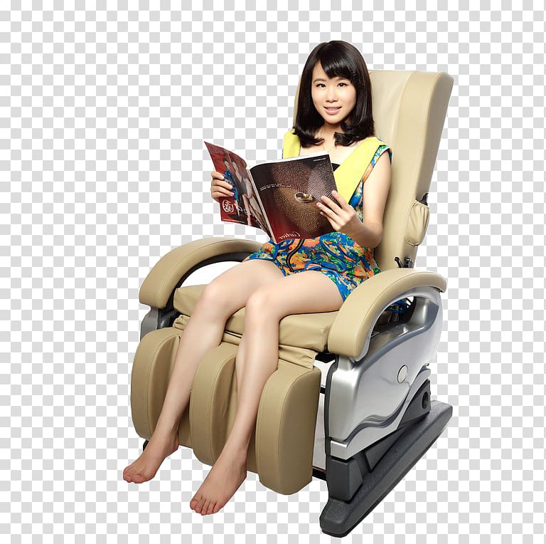 Massage chair Shiatsu Recliner, chair transparent background PNG clipart