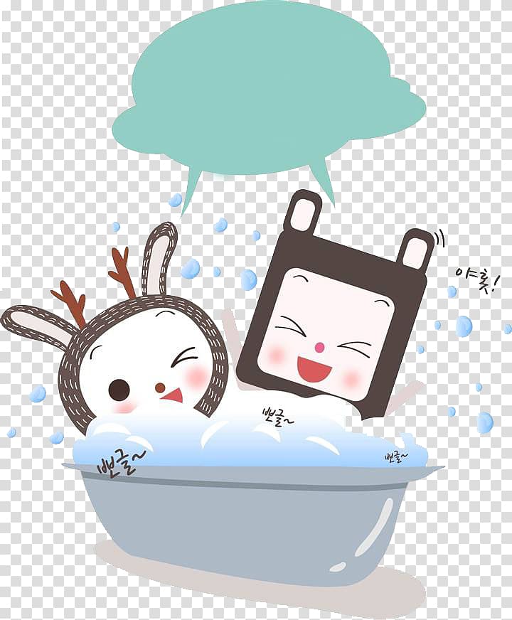 Bathing Cartoon Illustration, Flattened bubble bath transparent background PNG clipart