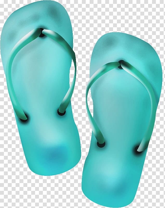 Slipper Flip-flops Shoe, Blue sandals transparent background PNG clipart