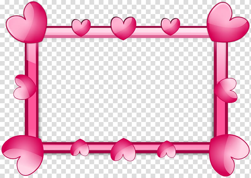 pink frame filter with hearts, frame Heart Pink , Pink Border Frame HD transparent background PNG clipart