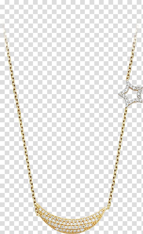 Necklace Charms & Pendants Body Jewellery Chain Metal, ay yıldız transparent background PNG clipart