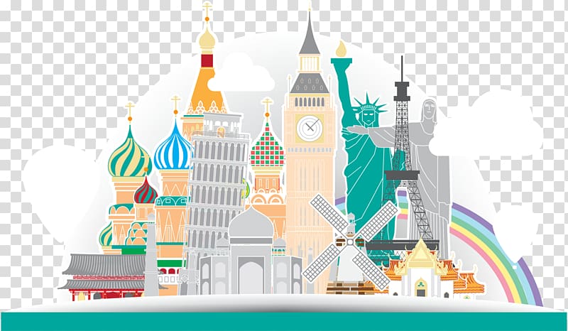 Paper Mural Wall , Sights of the world transparent background PNG clipart