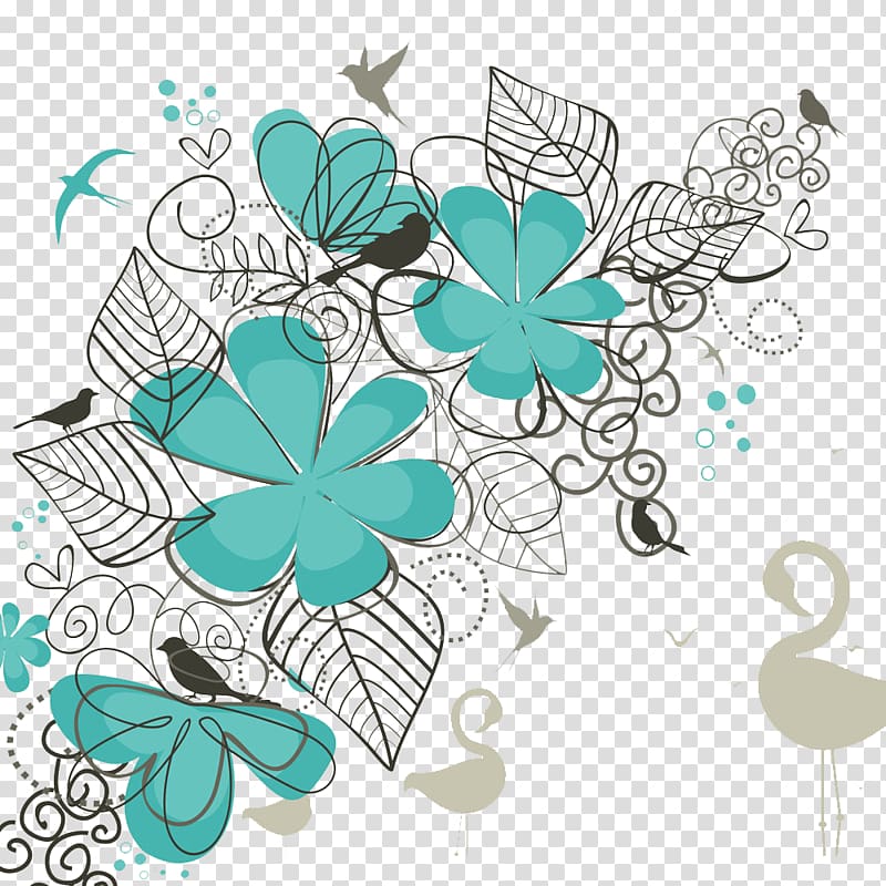 , Pattern with birds transparent background PNG clipart