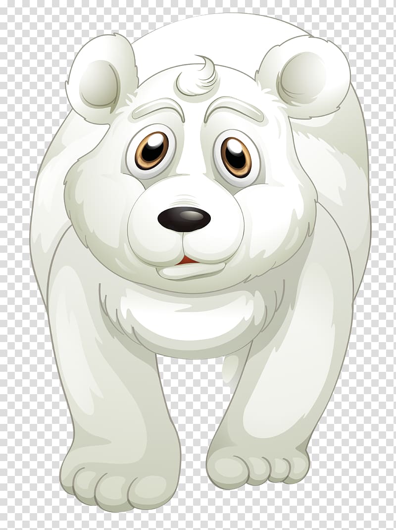 Polar bear Brown bear Euclidean Illustration, Cartoon polar bear transparent background PNG clipart