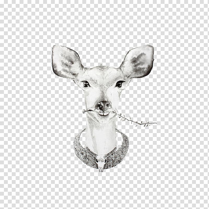 Dog Watercolor painting Illustrator Dakimakura Illustration, deer transparent background PNG clipart