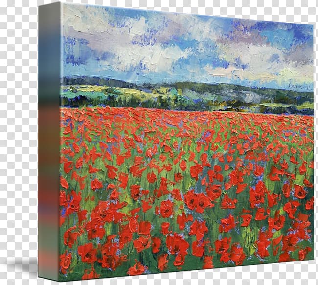 Poppy Painting Gallery wrap Canvas Acrylic paint, painting transparent background PNG clipart