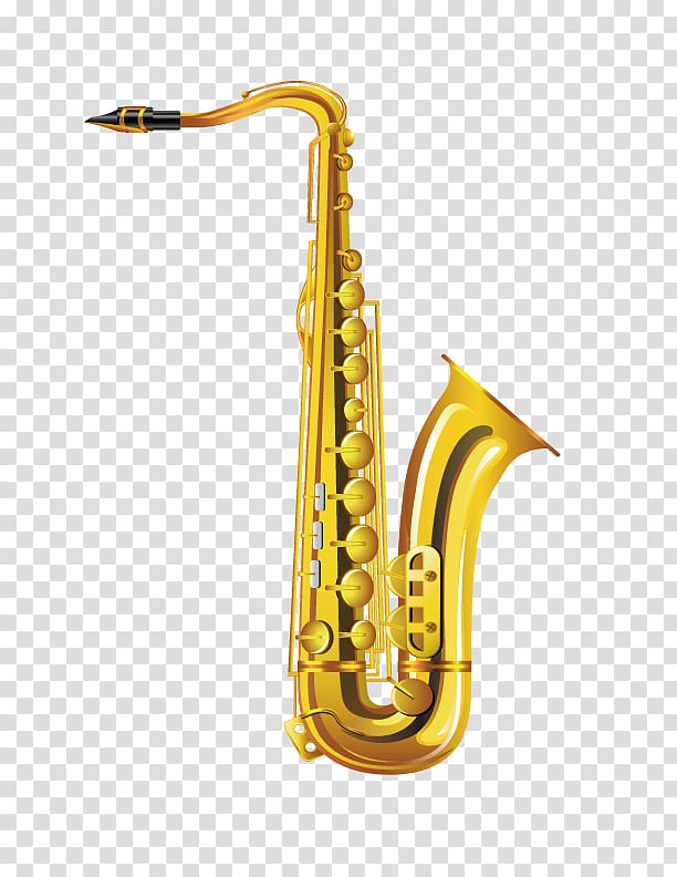 Alto saxophone Musical instrument Drawing, Gold saxophone transparent background PNG clipart