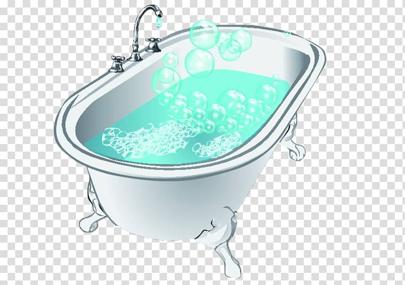 Bathtub Bathroom Shower , Hand-painted bathtub bubbles transparent background PNG clipart