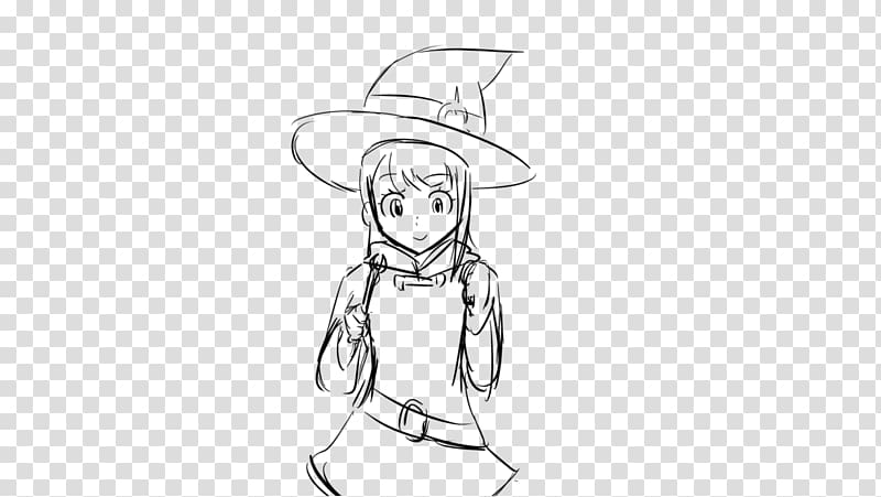 Finger Line art White Headgear Sketch, Little Witch Academia transparent background PNG clipart
