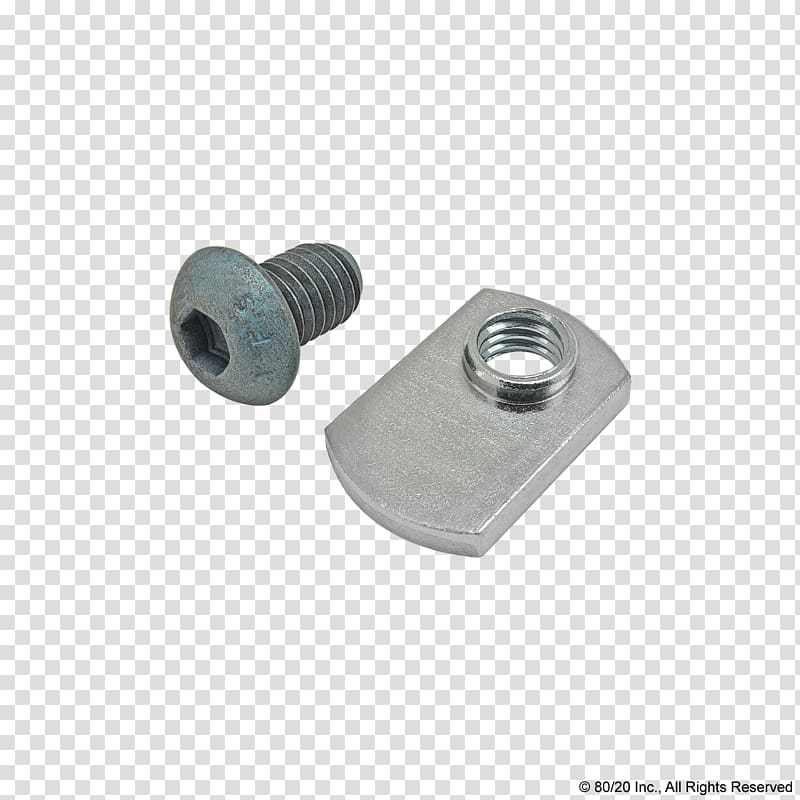 Nut 80/20 Fastener ISO metric screw thread, screw transparent background PNG clipart