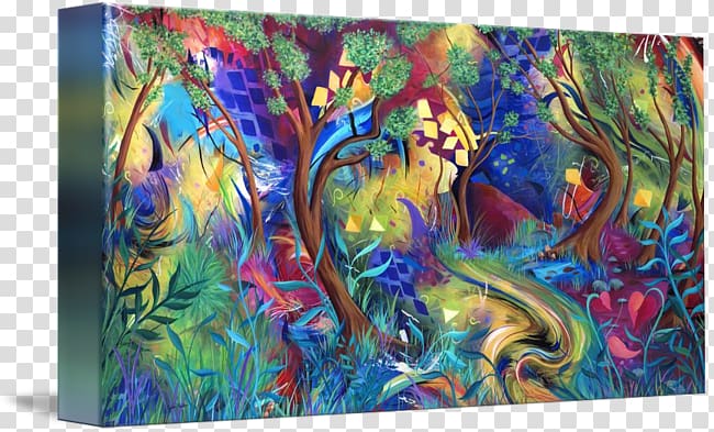 Modern art Landscape painting Printmaking, Fantasy Forest transparent background PNG clipart