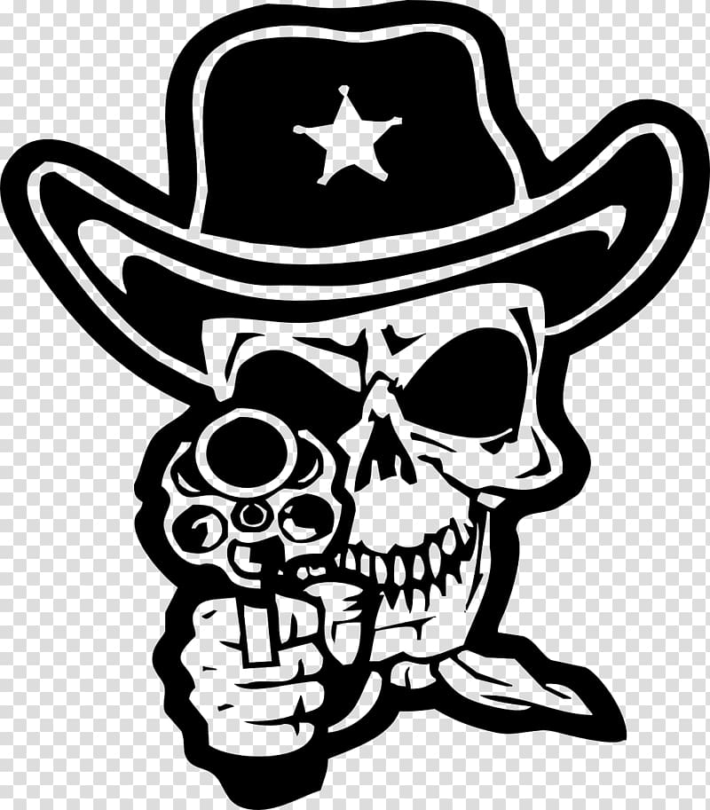 Skull Cowboy Drawing , skull transparent background PNG clipart