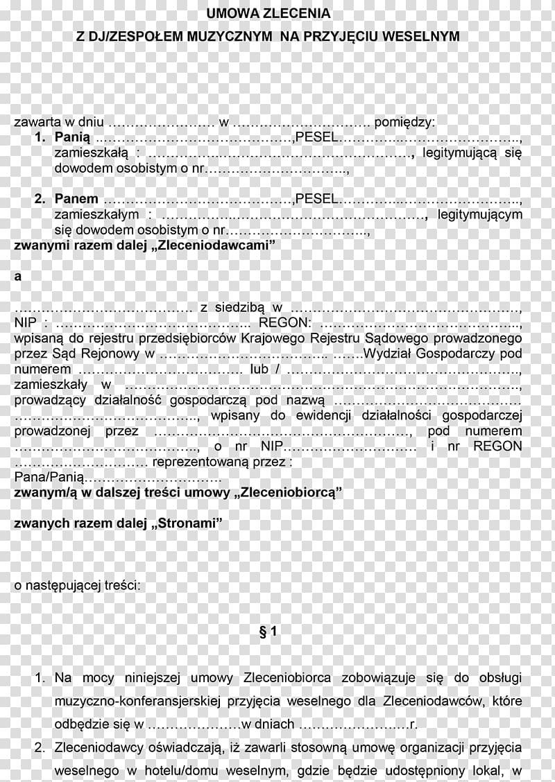Document Contract Wedding reception Umowa zlecenia Aanneming van werk, wedding transparent background PNG clipart