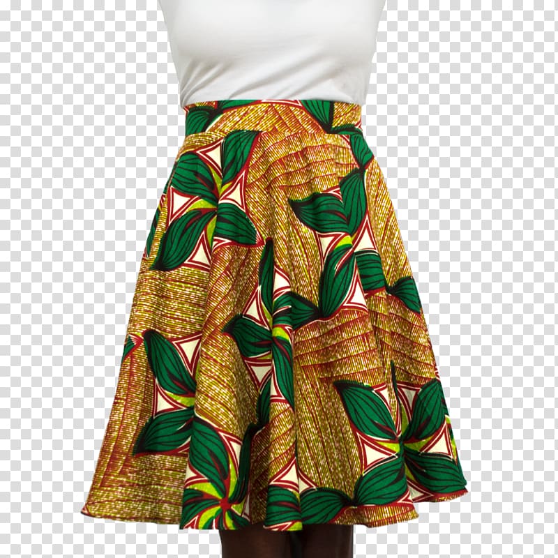 Denim skirt African wax prints Dress A-line, Leaves Circle transparent background PNG clipart