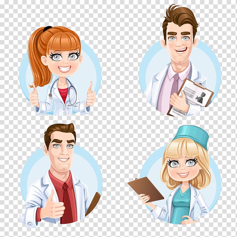 Cartoon Physician Illustration, Vertical thumb male doctor buckle clip Free HD transparent background PNG clipart