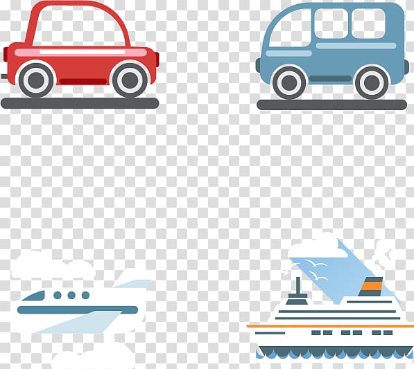 Drawing Icon, 4 kinds of transport transparent background PNG clipart