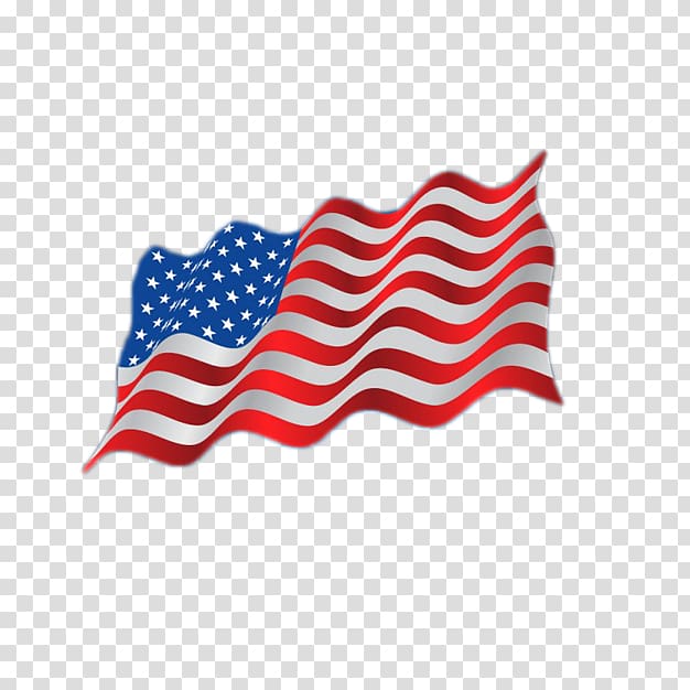 Flag of the United States, American flag flying transparent background PNG clipart