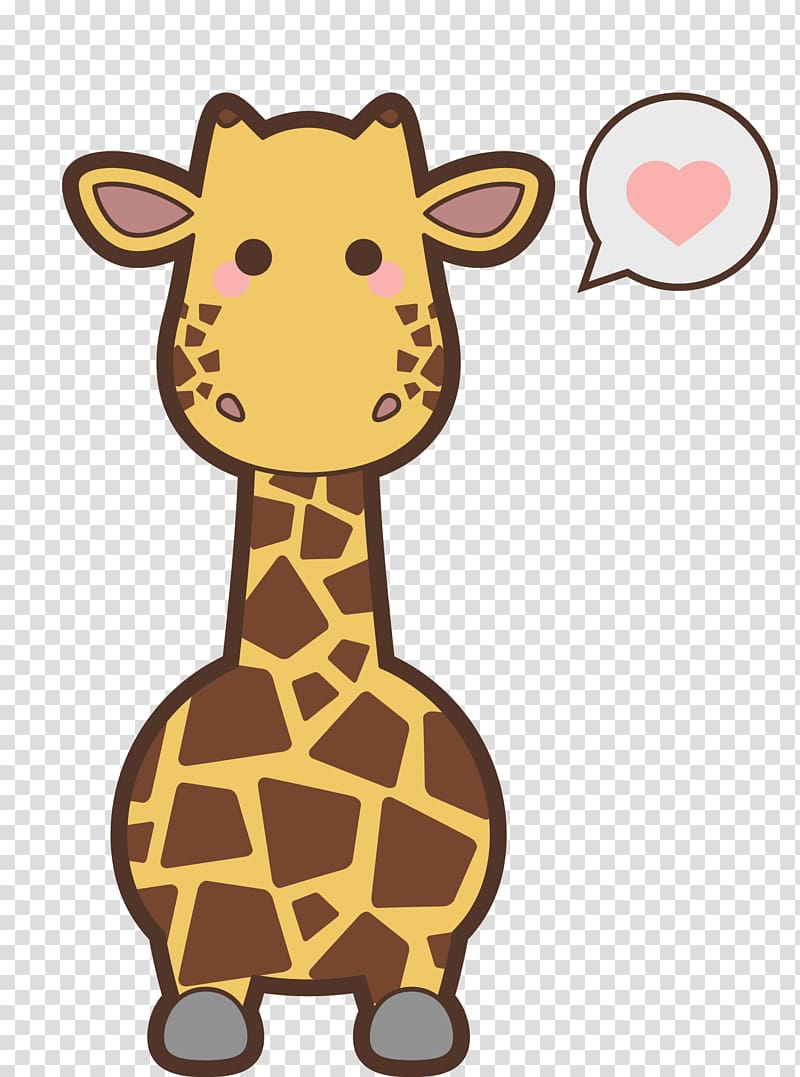 Safari Animal Kavaii Icon, Creative hand-painted giraffe transparent background PNG clipart