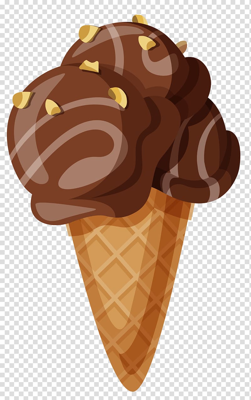 chocolate ice cream illustration, Ice cream cone Sundae Waffle, Ice Cream Cone transparent background PNG clipart