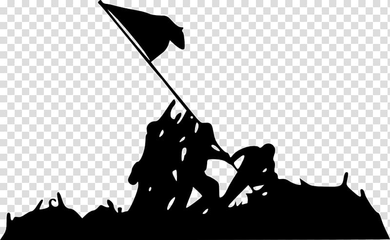 Marine Corps War Memorial Raising the Flag on Iwo Jima Battle of Iwo Jima Silhouette, Silhouette transparent background PNG clipart