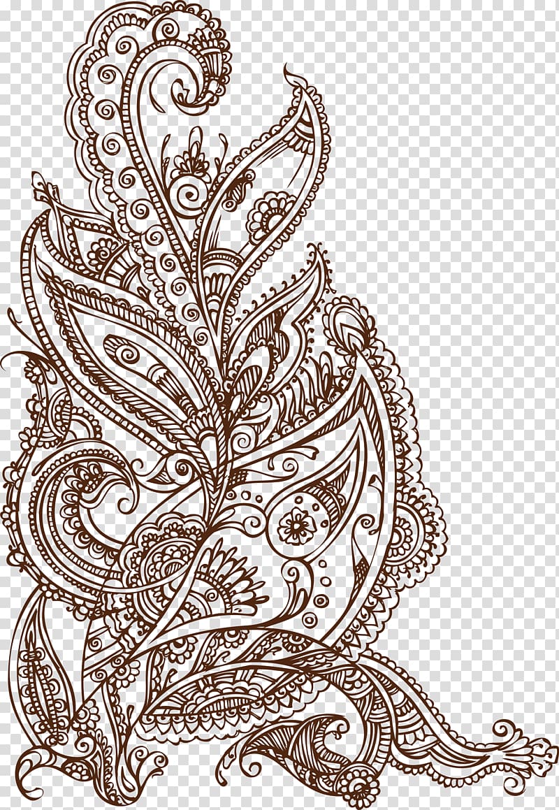 Line art Monochrome Black and white Area Illustration, Plant pattern transparent background PNG clipart