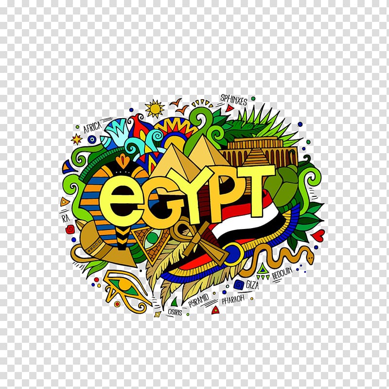 Egypt , Ancient Egypt Lettering Drawing, Egyptian-themed illustration transparent background PNG clipart