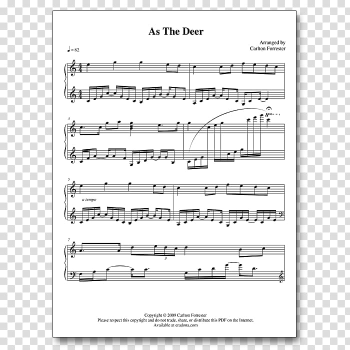 Sheet Music Carlton Forrester As The Deer Battle Hymn of the Republic, sheet music transparent background PNG clipart