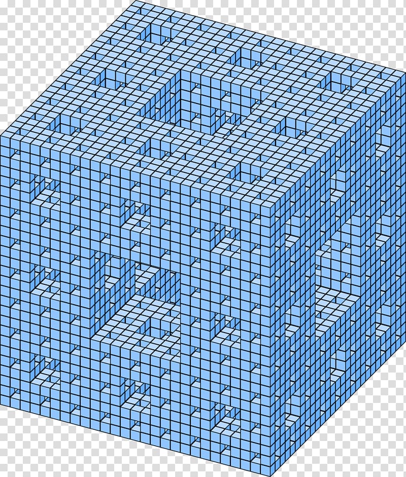 Menger sponge Fractal Three-dimensional space Shape Cube, Menger Sponge transparent background PNG clipart
