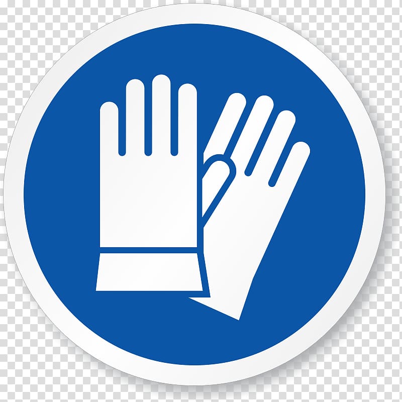 Safety Glove Personal protective equipment Sign Symbol, Mandatory transparent background PNG clipart