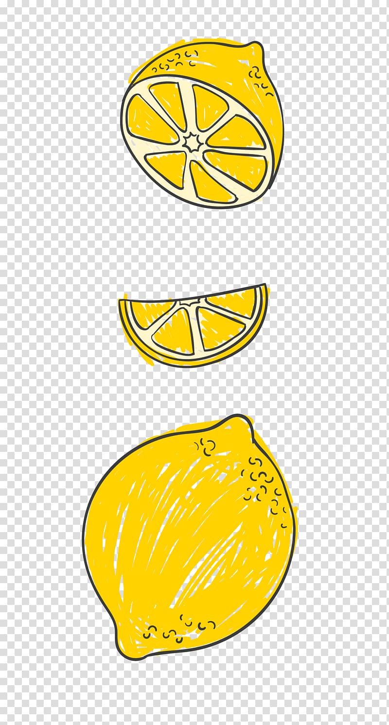 Lemon Yellow Illustration, yellow fresh lemon hand painted transparent background PNG clipart