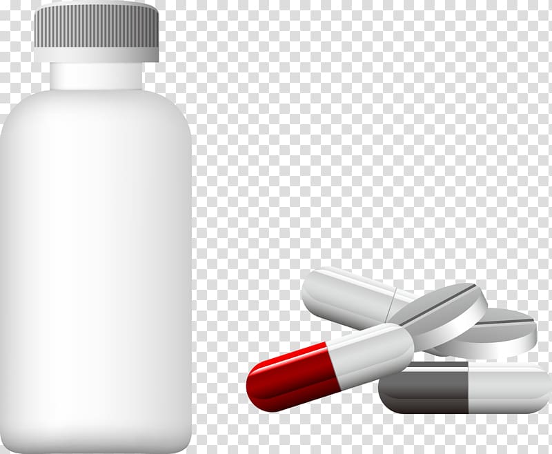 Dietary supplement Capsule Bottle, hand-painted bottles pills and capsules transparent background PNG clipart
